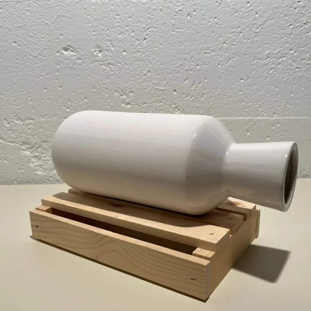 White Stoneware Decorative Vase